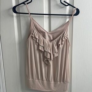 Victoria Secret Bra Top Beige Ruffle V Neckline Size XS
